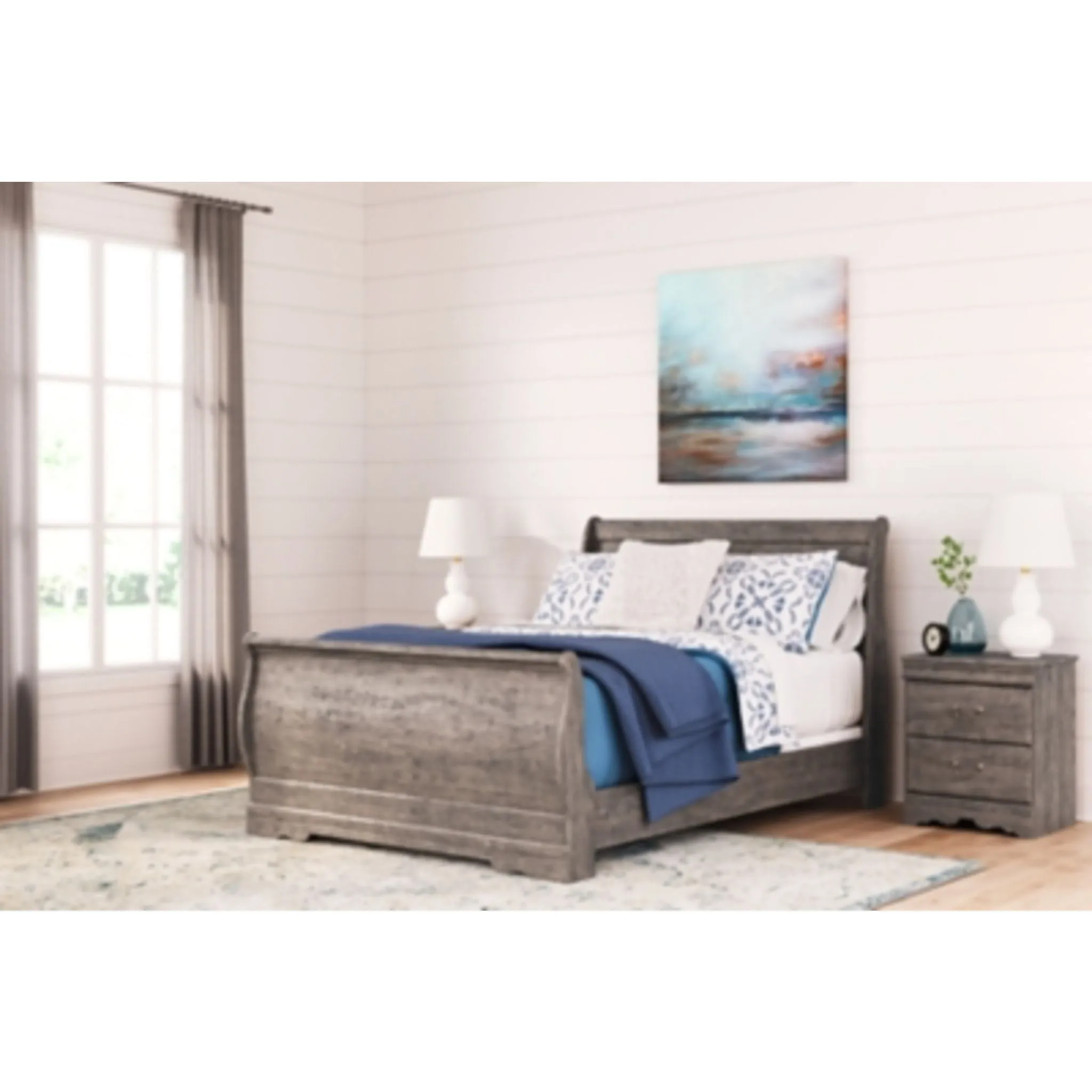 Bayzor Full Sleigh Bed - Gray
