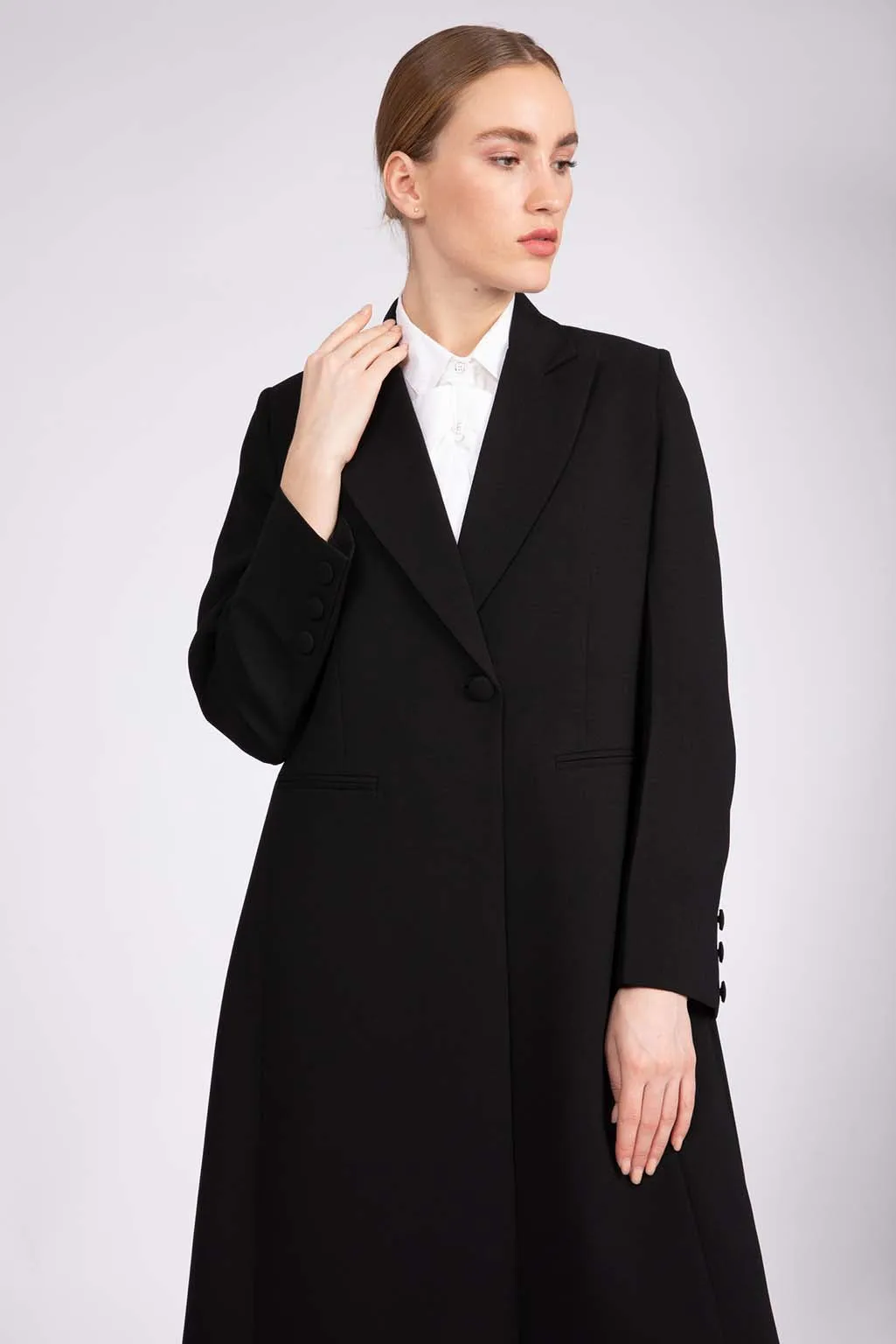 Chic black  full length blazer and trousers suit DC2007