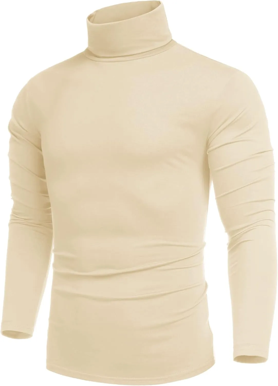 COOFANDY Men's Casual Slim Fit Turtleneck T Shirts Lightweight Basic Cotton Pullovers