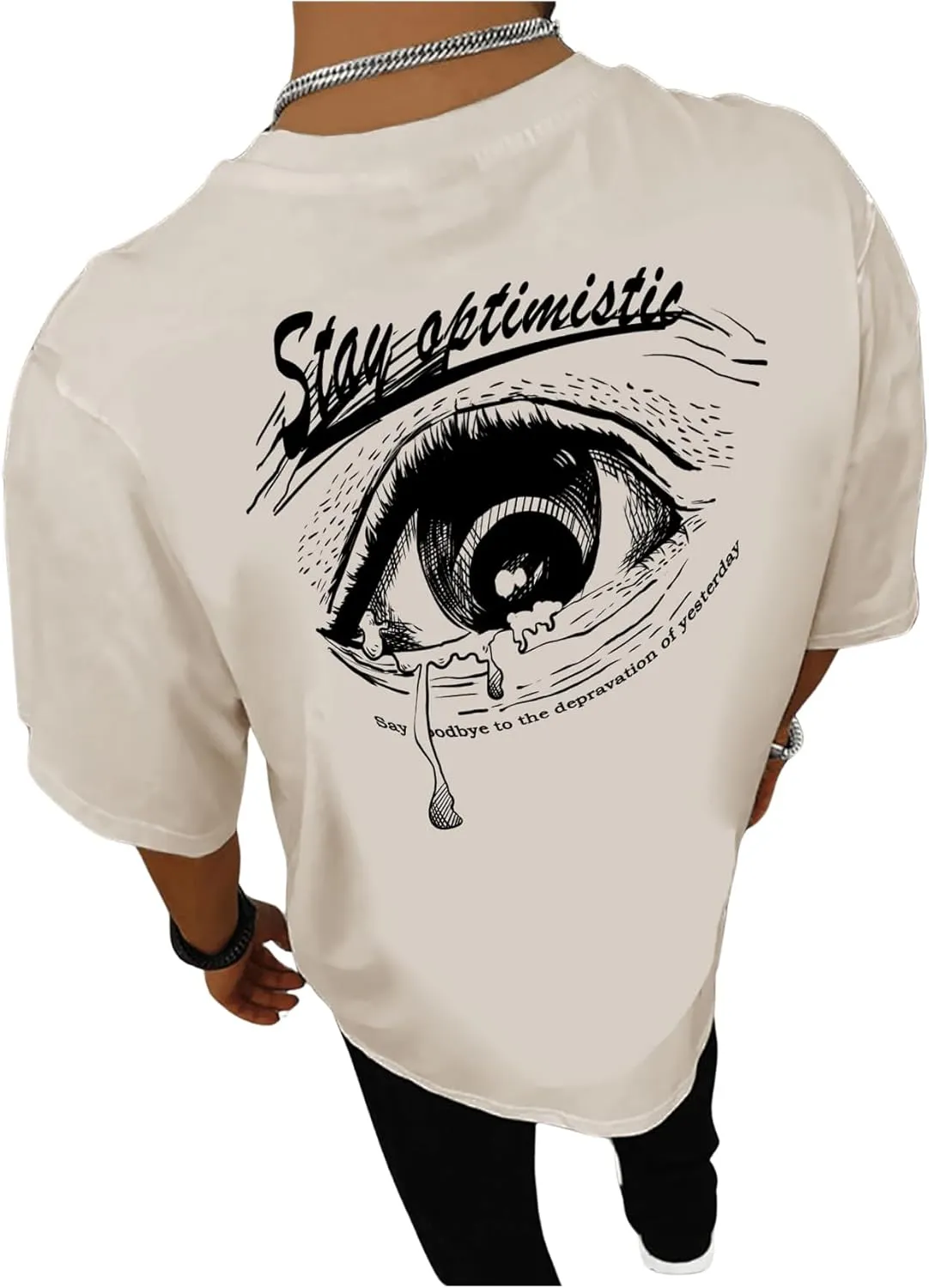 COZYEASE Men's Graphic Tees Letter Print Casual Short Sleeve T Shirts Summer Tops Vintage Tees