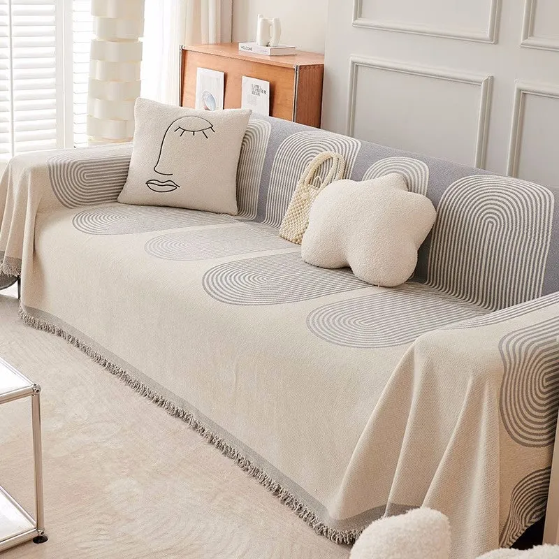 Decorative Reversible Chenille Sofa/Couch Cover