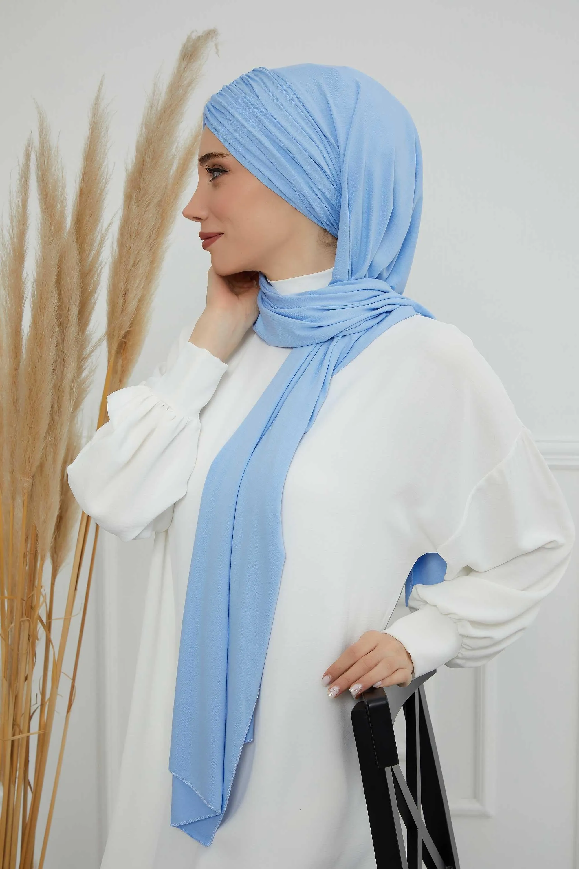 Effortless Instant Cotton Shawl for Women, Instant Cotton Lightweight Hijab Headscarf, Comfortable and Large Women Hijab Shawl,CPS-44