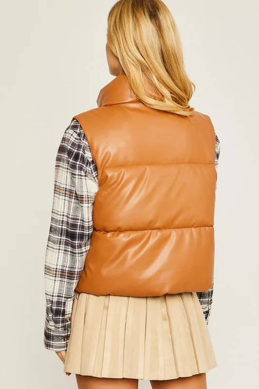 Faux leather Padded Vest
