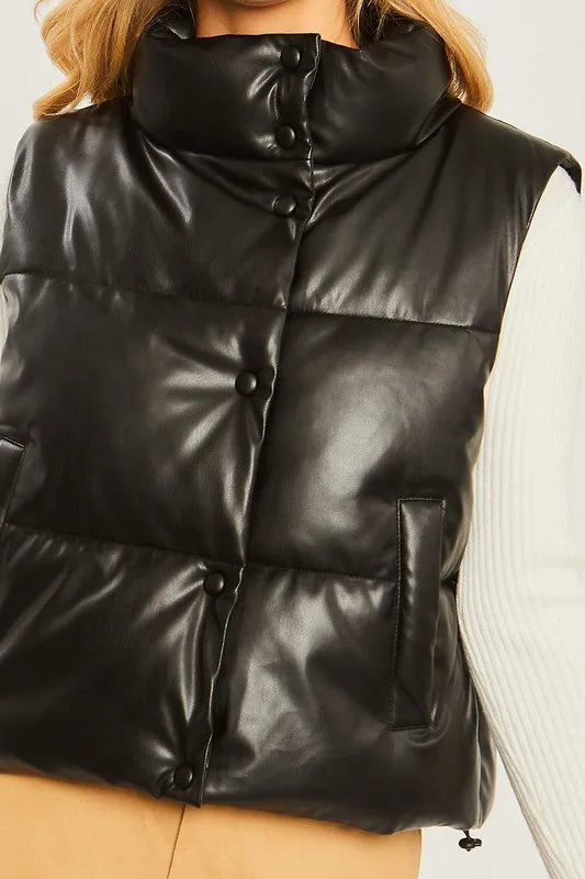 Faux leather Padded Vest