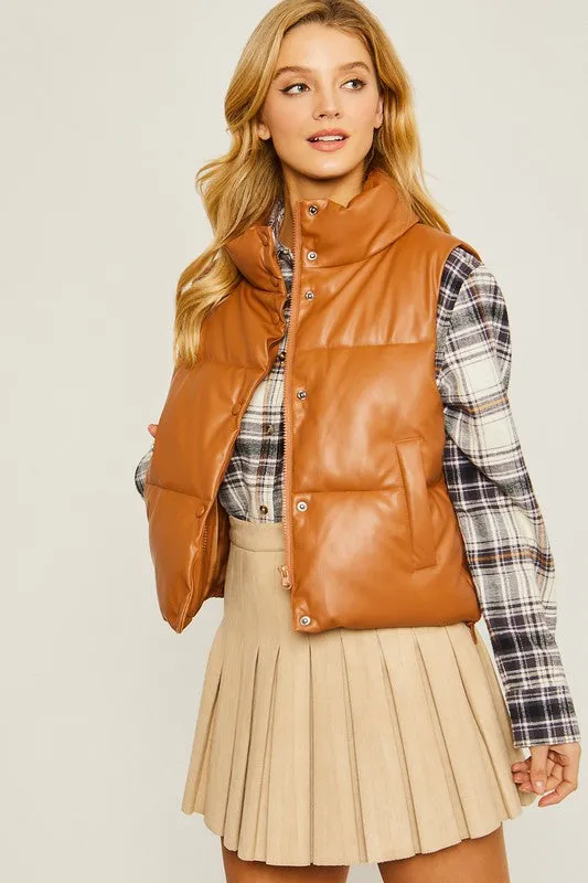 Faux leather Padded Vest