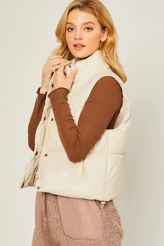 Faux leather Padded Vest