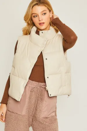 Faux leather Padded Vest