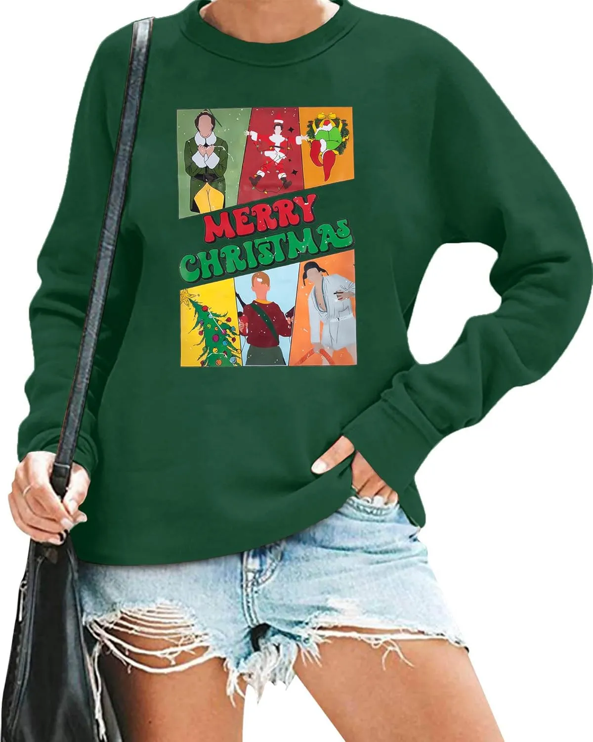 FAYALEQ Merry Christmas Sweatshirts Women: Gingerbread Graphic Shirts Funny Xmas Sweater Winter Long Sleeve Pullovers