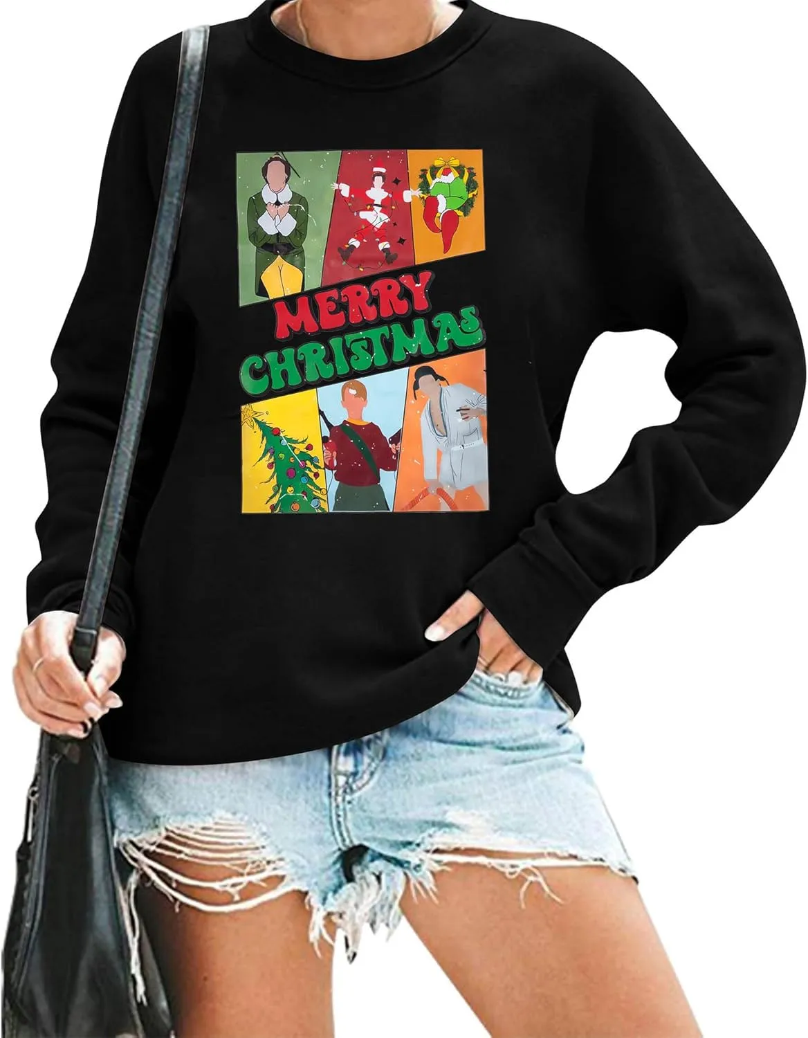 FAYALEQ Merry Christmas Sweatshirts Women: Gingerbread Graphic Shirts Funny Xmas Sweater Winter Long Sleeve Pullovers