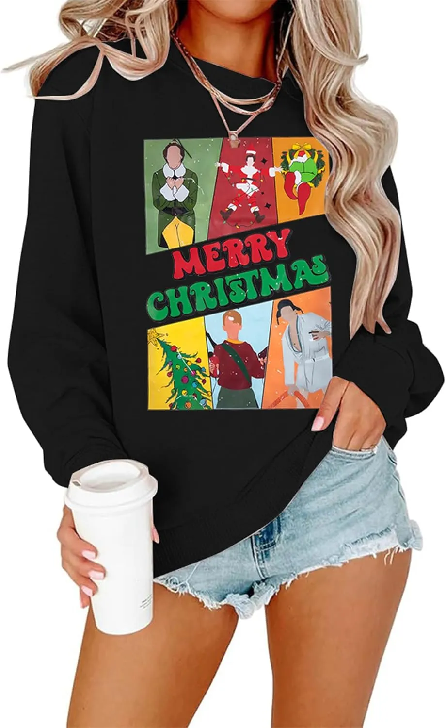 FAYALEQ Merry Christmas Sweatshirts Women: Gingerbread Graphic Shirts Funny Xmas Sweater Winter Long Sleeve Pullovers