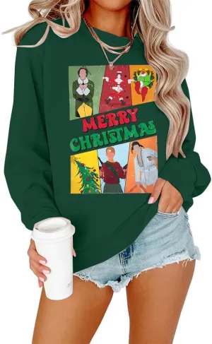 FAYALEQ Merry Christmas Sweatshirts Women: Gingerbread Graphic Shirts Funny Xmas Sweater Winter Long Sleeve Pullovers