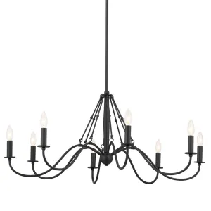 Freesia 38 in. 8 lights Chandelier Textured Black finish
