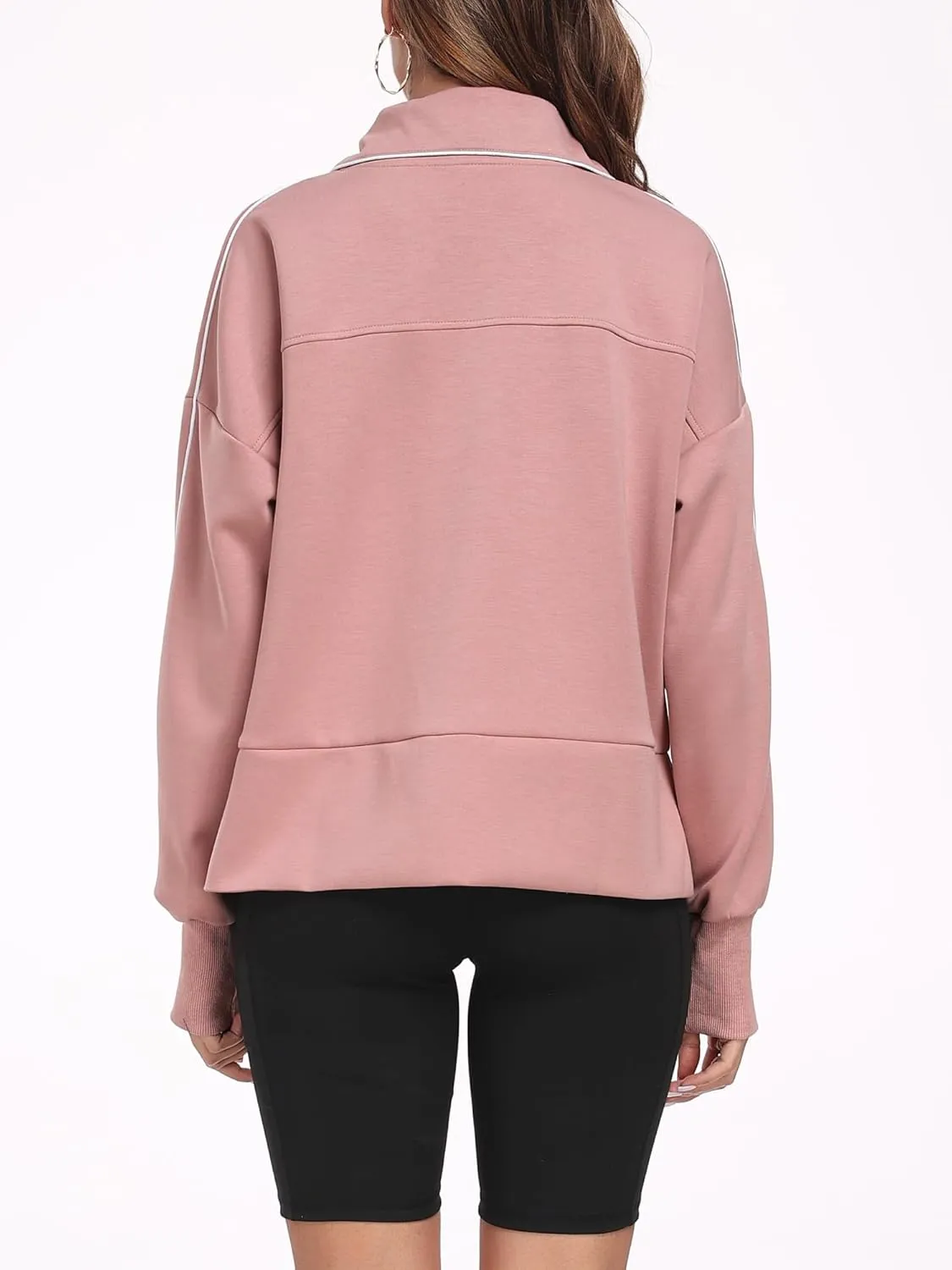 FUPHINE Women Cropped Sweatshirts Workout Half Zip Up Hoodies Long Sleeve Pullover Fashion Outfits Y2K Clothes 2024