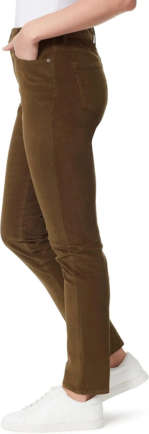 Gloria Vanderbilt Women's Amanda Corduroy Slim High Rise Pant