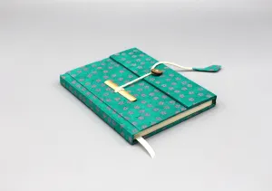 Green Floral Printed Lokta Paper Journal Book