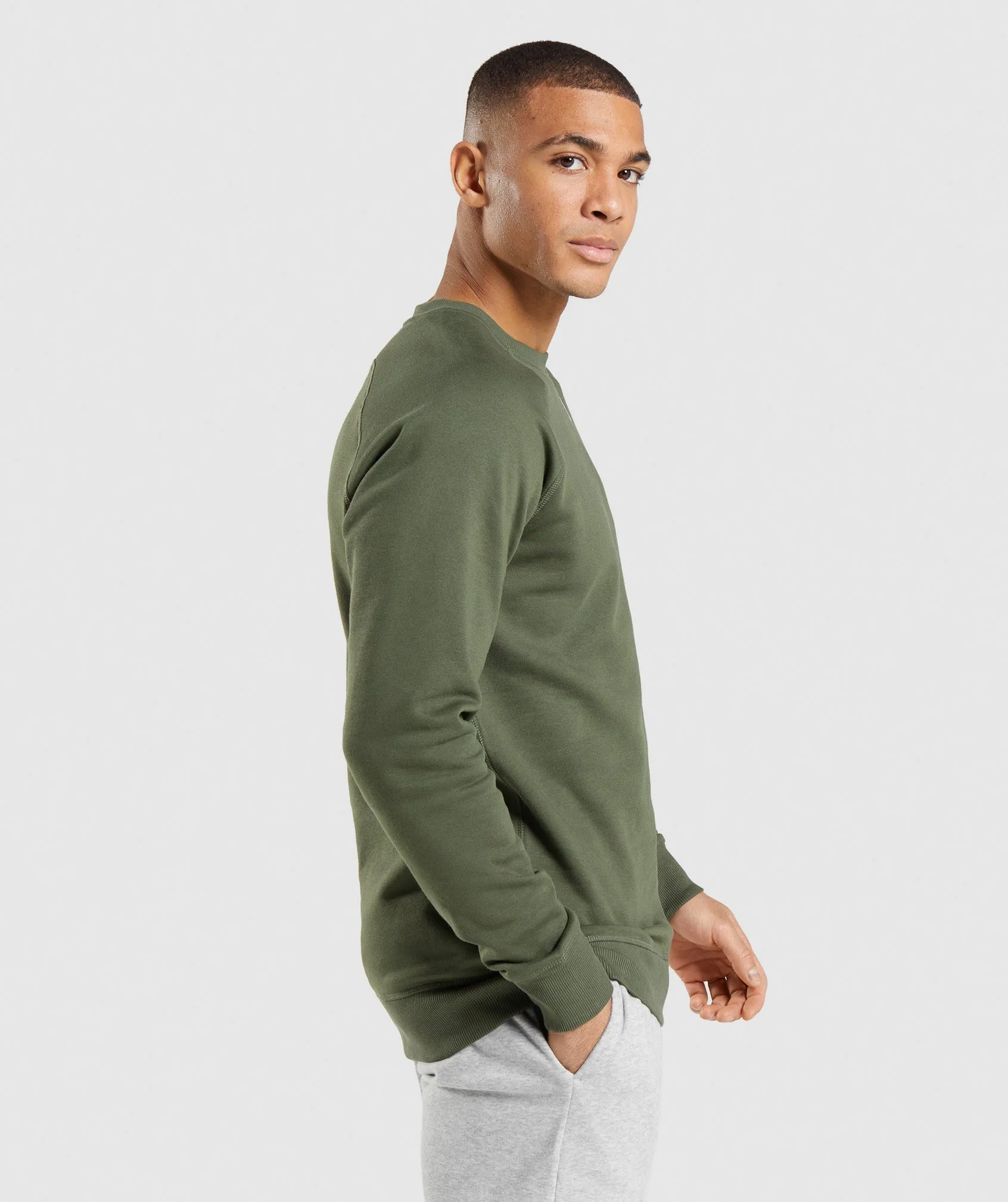 Gymshark Crest Sweatshirt - Core Olive