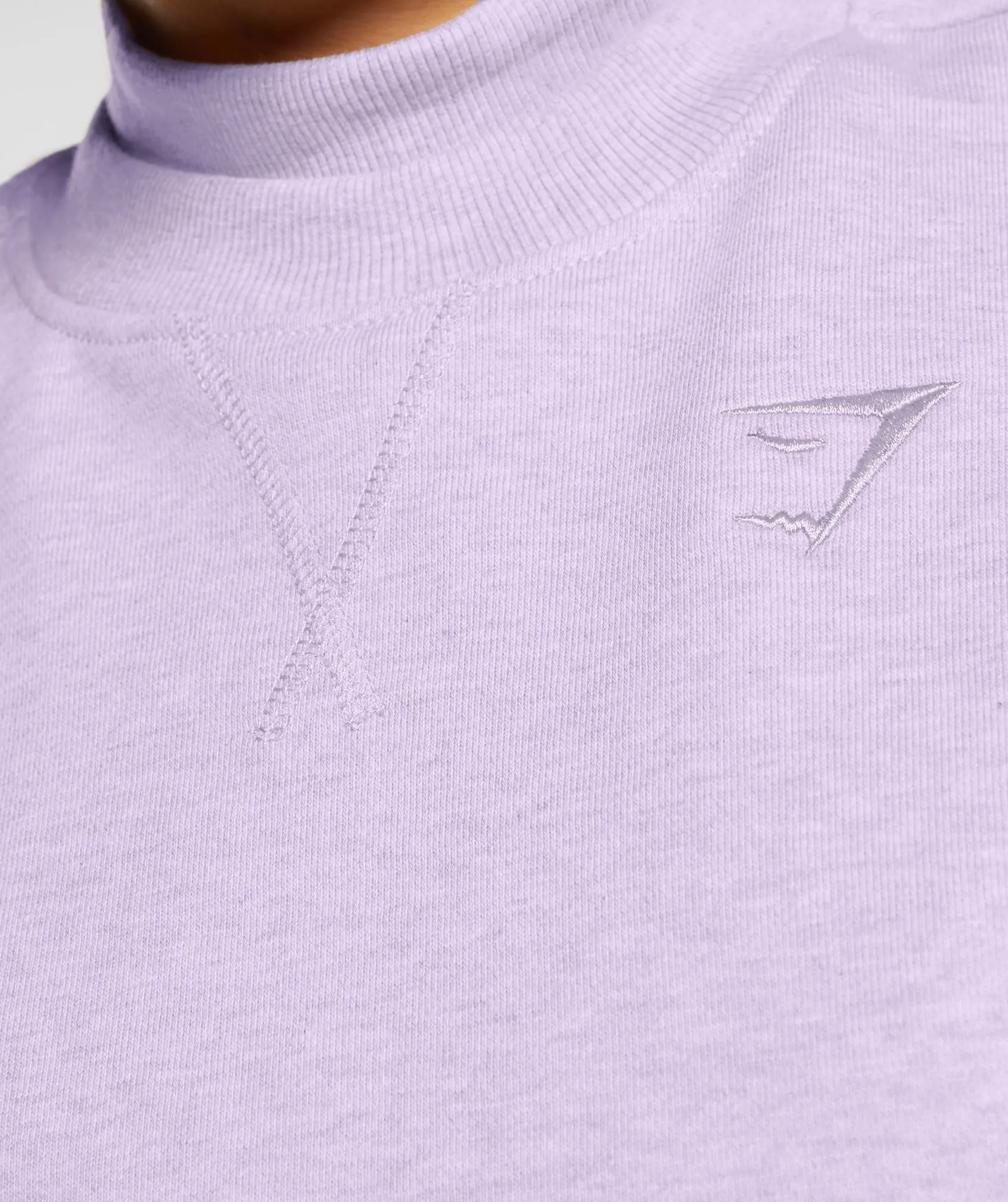 Gymshark Rest Day Sweats Cropped Pullover - Aura Lilac Marl