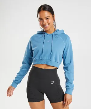 Gymshark Training Cropped Hoodie - Coastal Blue