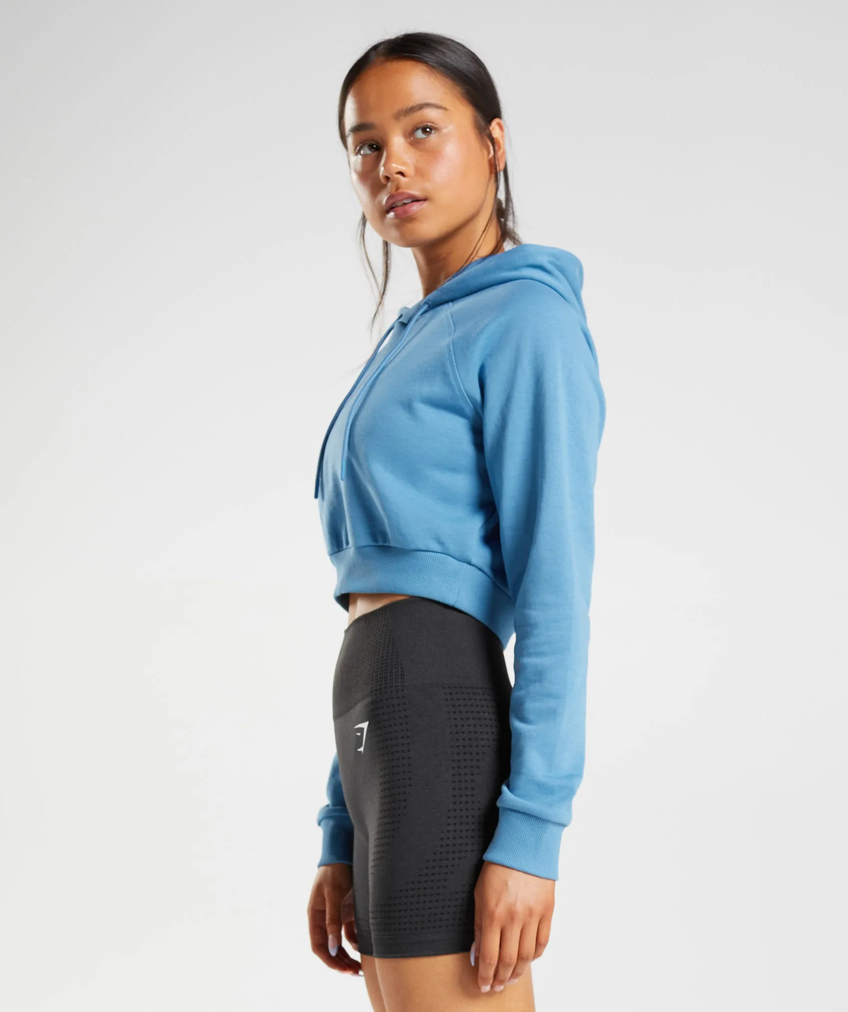 Gymshark Training Cropped Hoodie - Coastal Blue