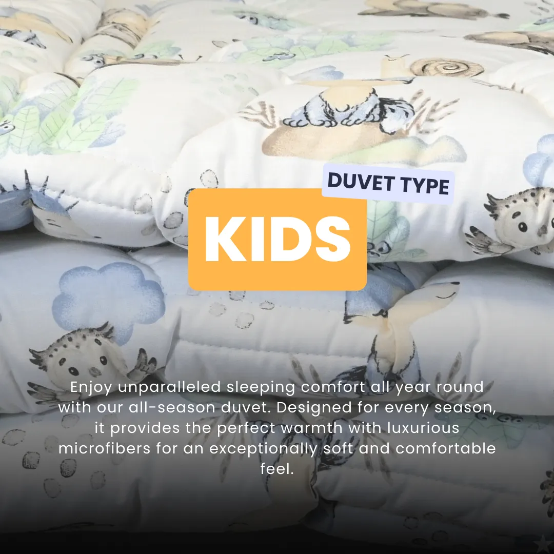 HappyDuvet Kids - Forest - 100% Cotton All season Coverless duvet