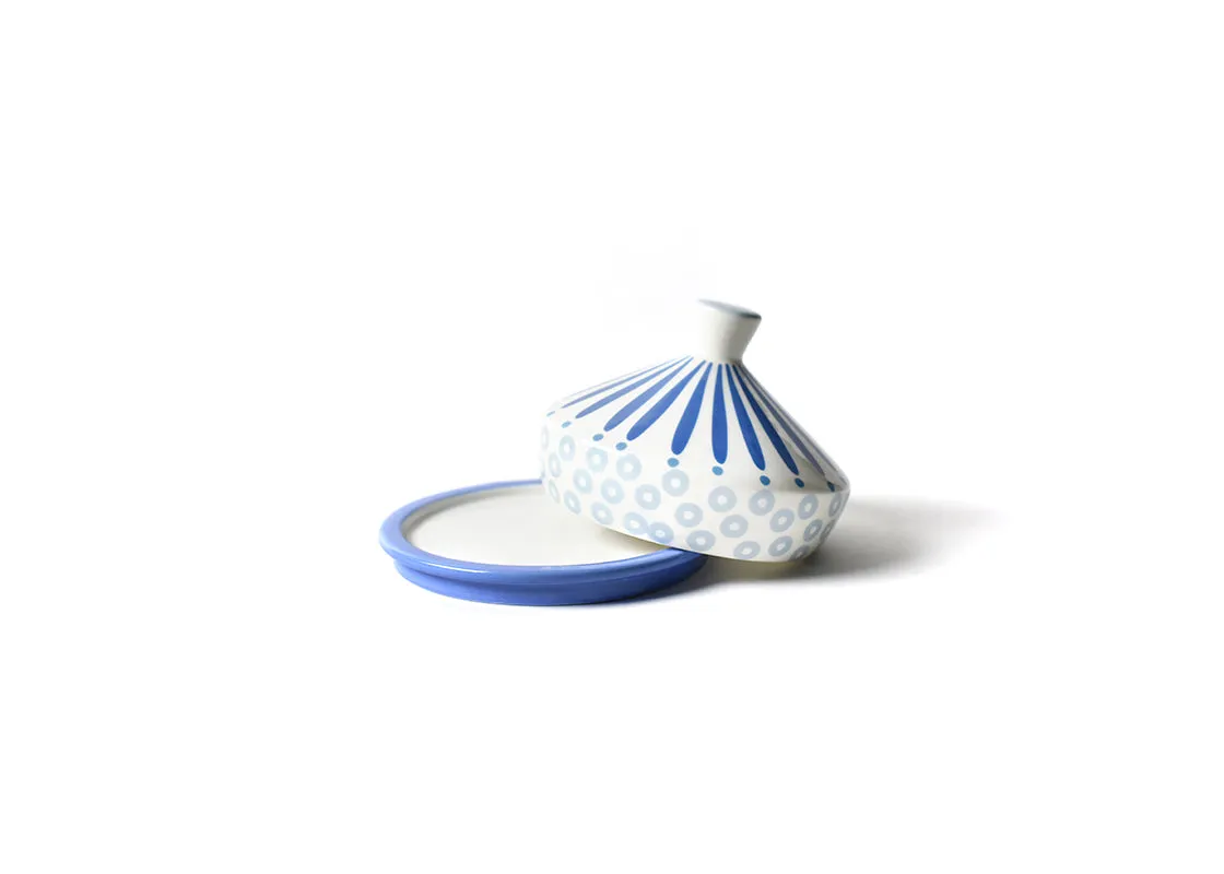 Iris Blue Burst Round Butter Dish