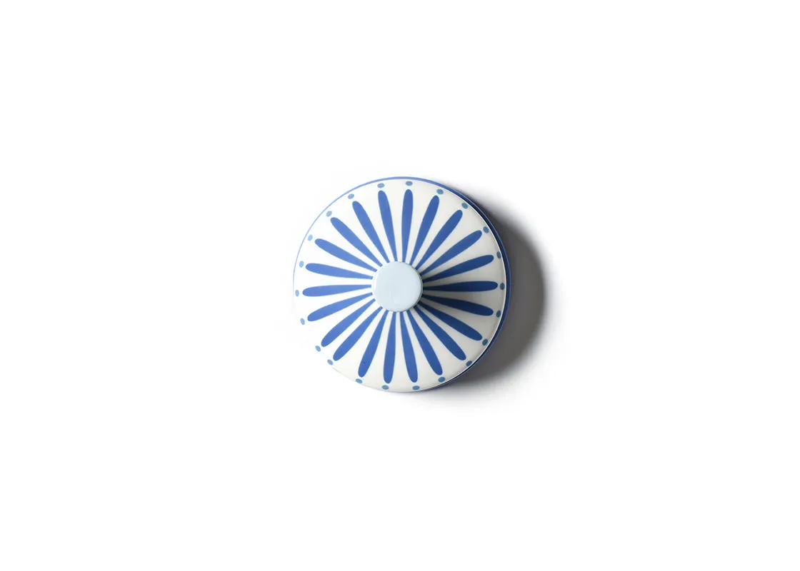 Iris Blue Burst Round Butter Dish