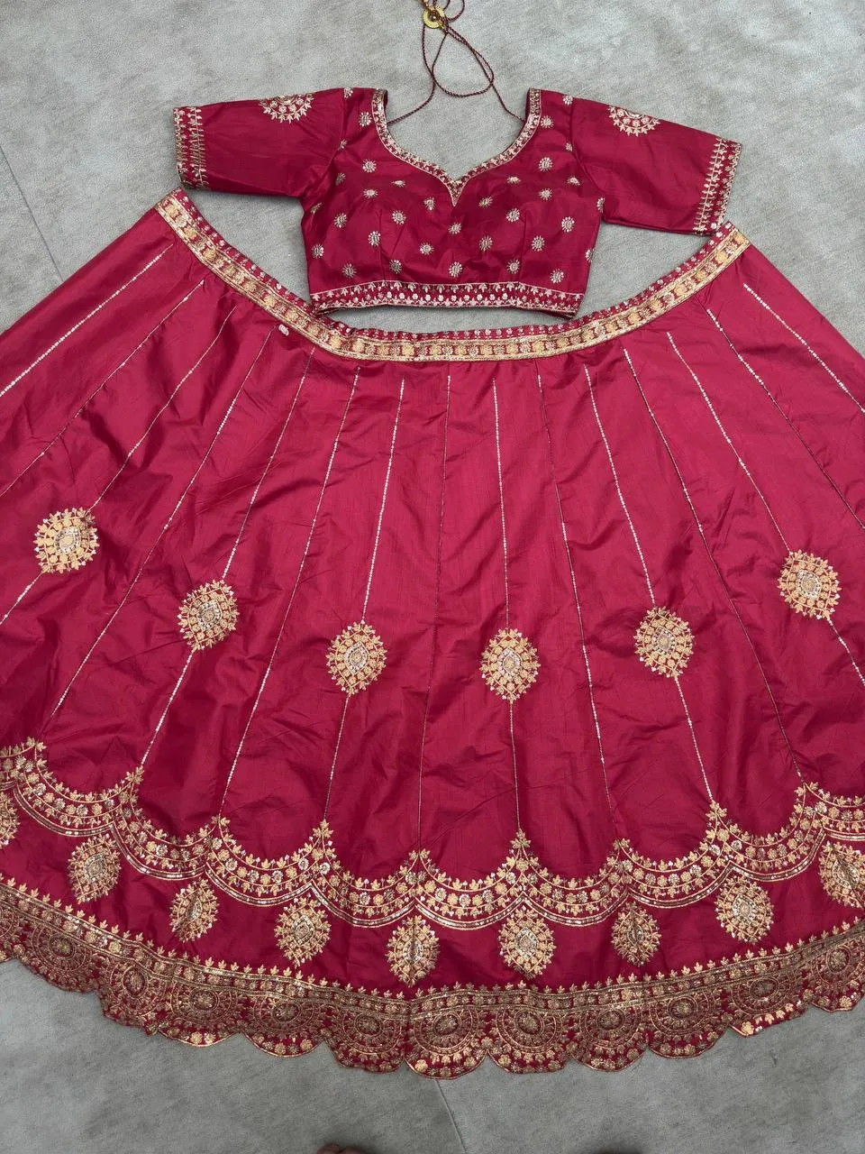 Maroon Jalpari Silk Lehenga with Embroidery Work