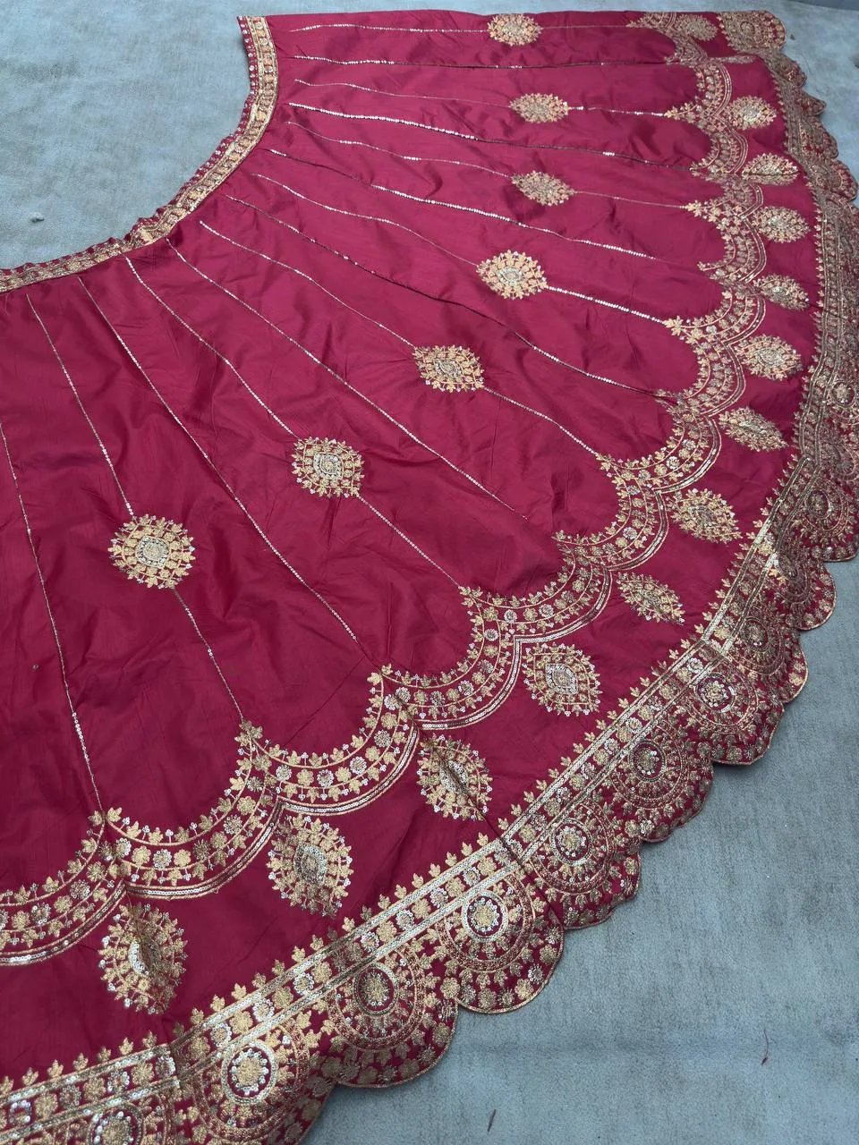 Maroon Jalpari Silk Lehenga with Embroidery Work