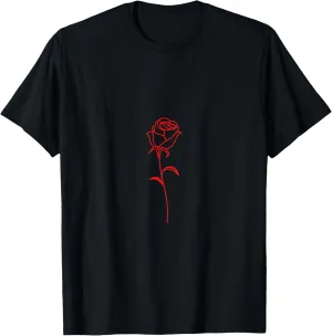 Minimalist Aesthetic Red Rose Soft Grunge Punk Goth Artsy T-Shirt