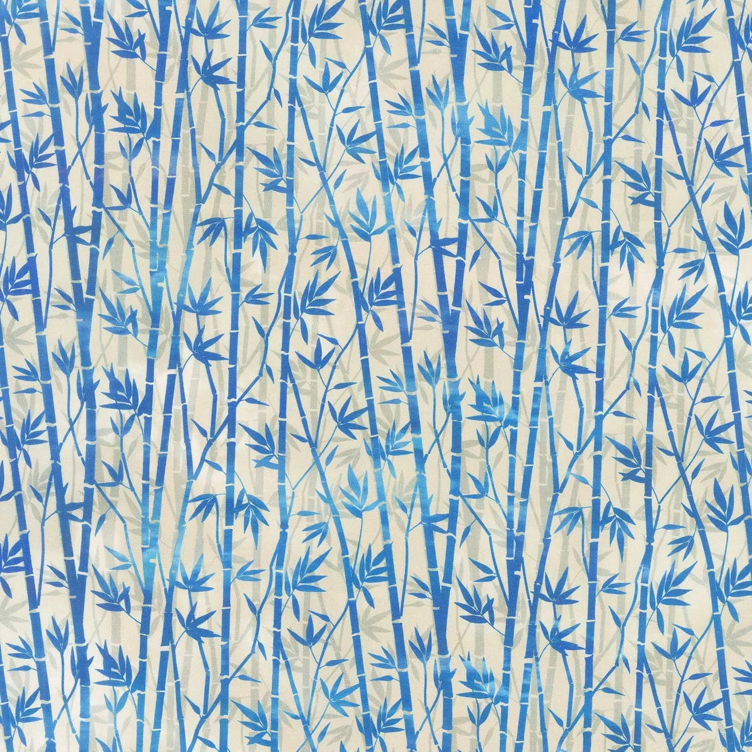 Oriental Gardens - Bamboo Blue Digitally Printed Yardage