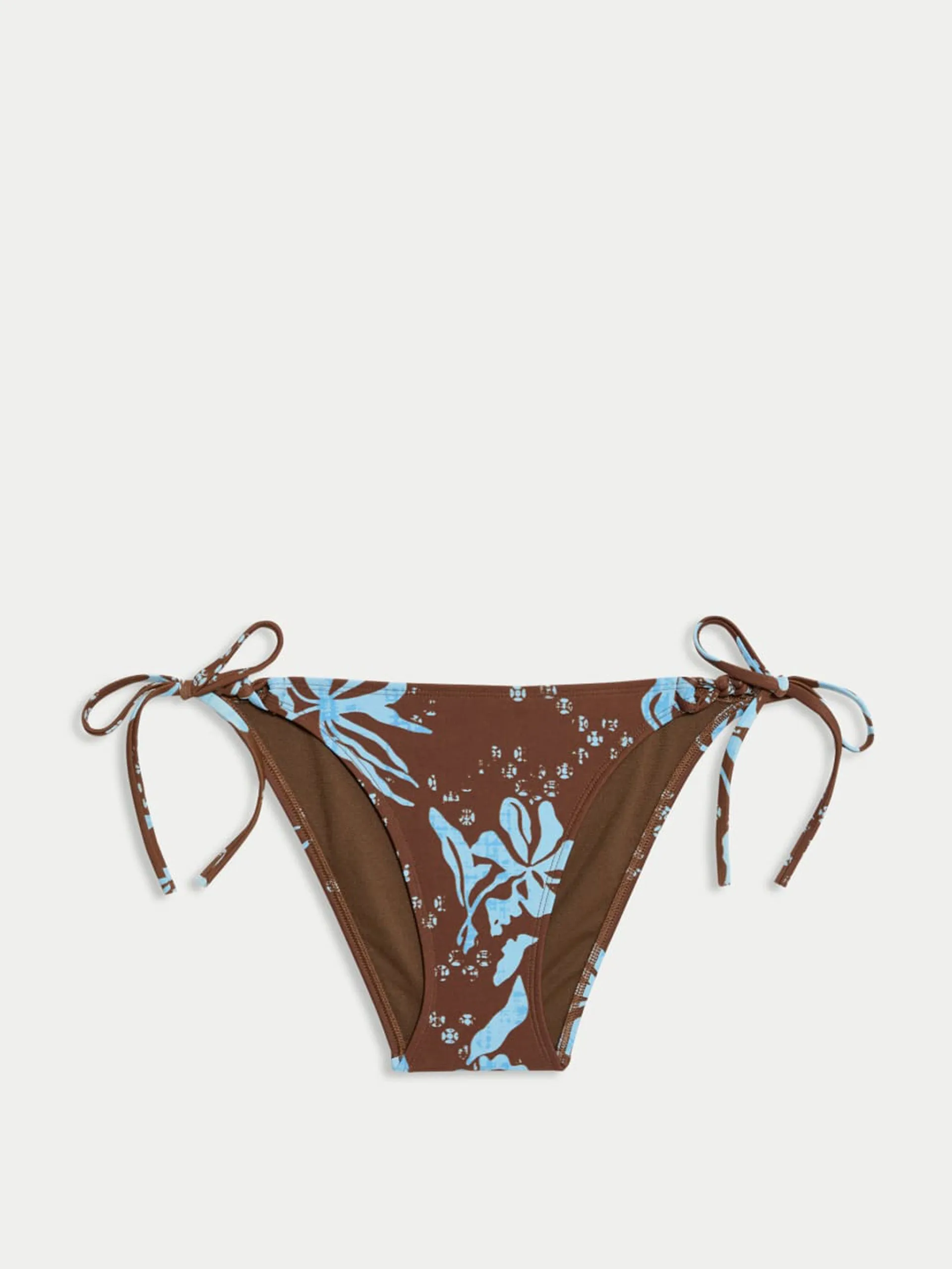 Printed tie side bikini bottoms