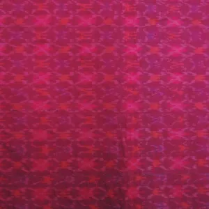 Rose Red Pure Raw Silk Ikat Fabric
