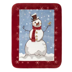 Shavel Hi Pile High Quality Luxurious And Incredibly Soft Warm Snuggly Throw Jumbo 60x80" - Snowman