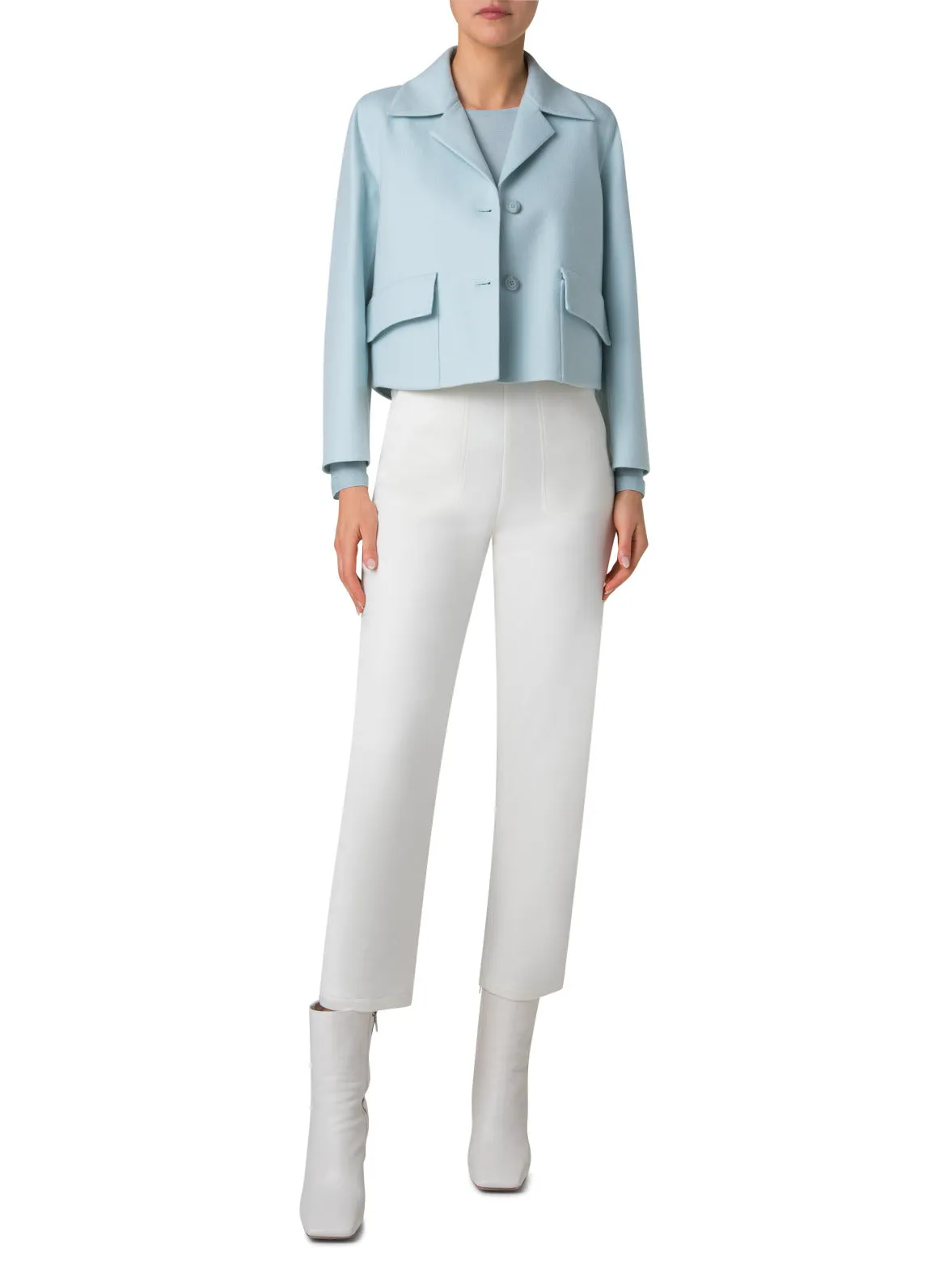 Short Blouson Jacket in Cashmere Double-Face
