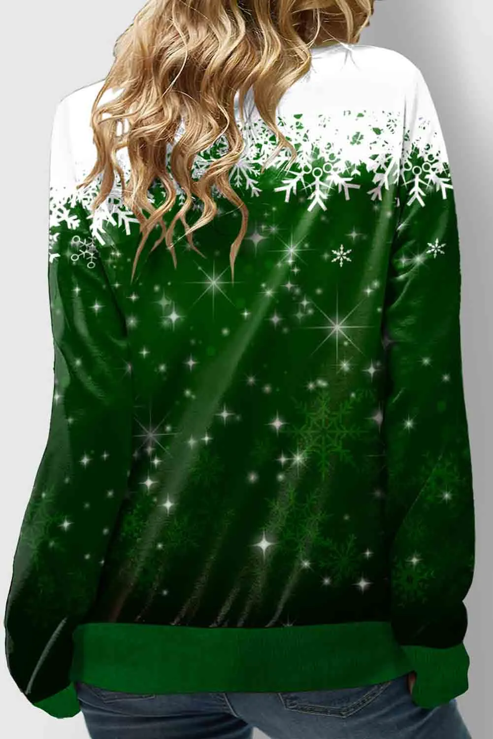 Snowman Print  Cowl Neck Sweatshirt