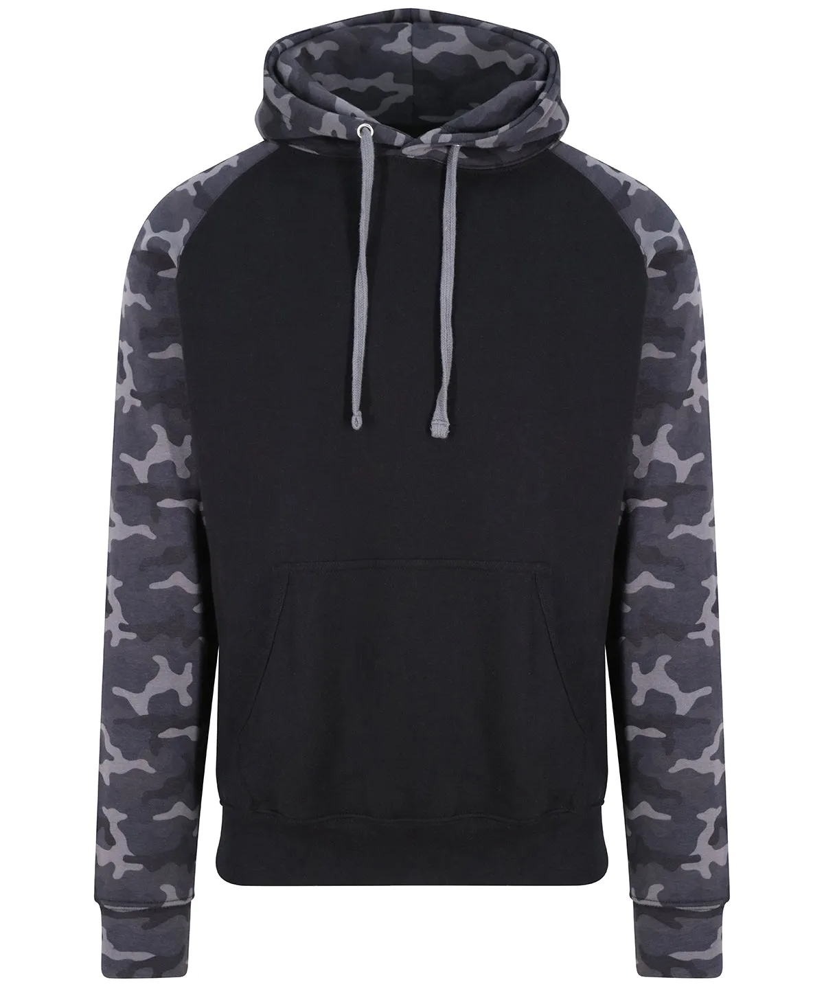 Solid Black/Black Camo - Baseball hoodie