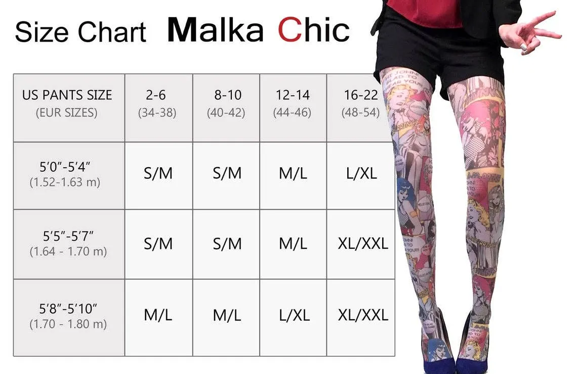Street Art Patterned Tights