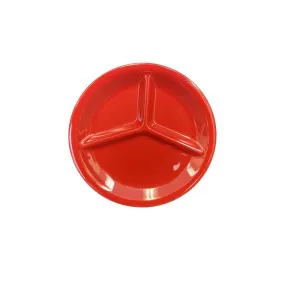 Thunder Group CR710PR 10 1/4", 3 Compartment Plate, Pure Red - Dozen