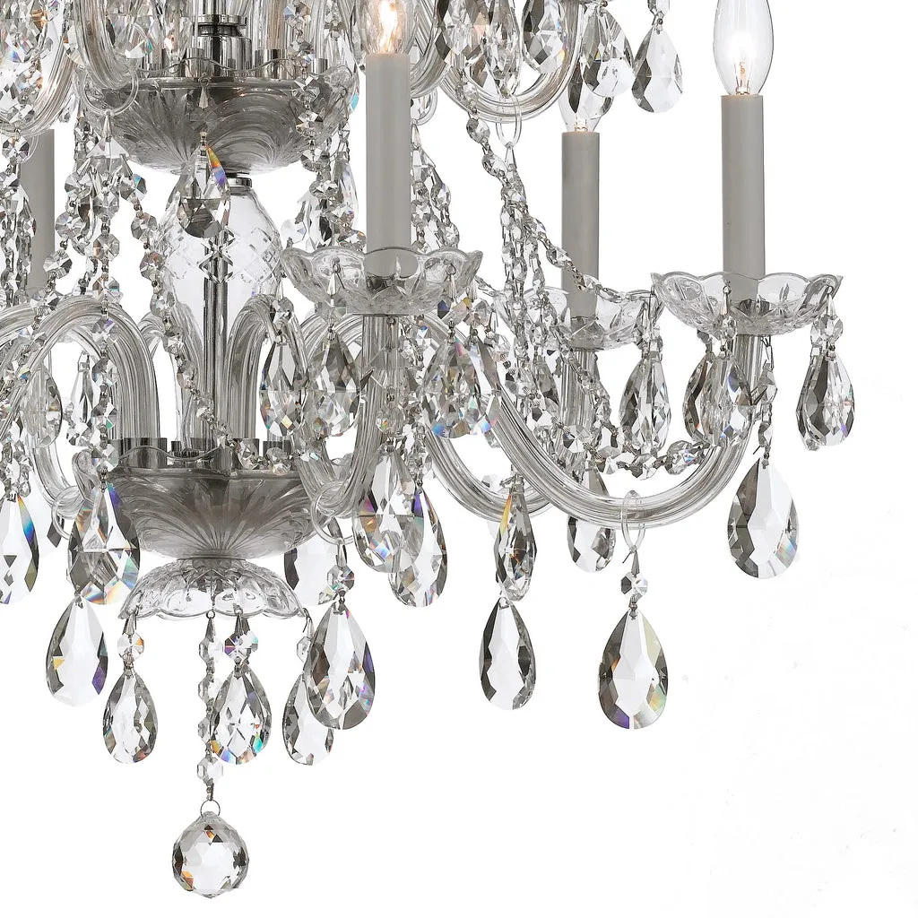 Traditional Crystal 12 Light Spectra Crystal Polished Chrome Chandelier