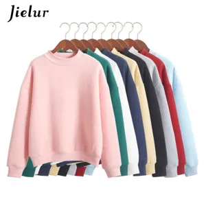Wholesale M-XXL Cute Women Hoodies Pullover 9 colors 2017 Autumn Coat Winter Loose Fleece Thick Knit Sweatshirt Female