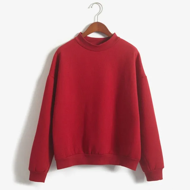 Wholesale M-XXL Cute Women Hoodies Pullover 9 colors 2017 Autumn Coat Winter Loose Fleece Thick Knit Sweatshirt Female