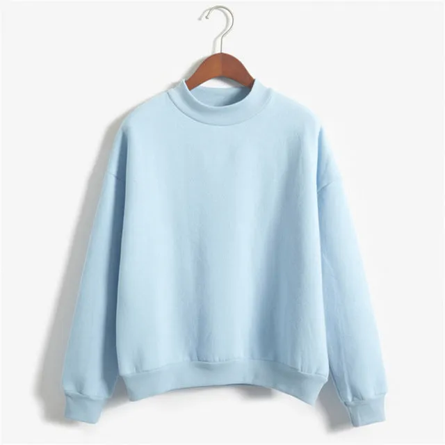 Wholesale M-XXL Cute Women Hoodies Pullover 9 colors 2017 Autumn Coat Winter Loose Fleece Thick Knit Sweatshirt Female