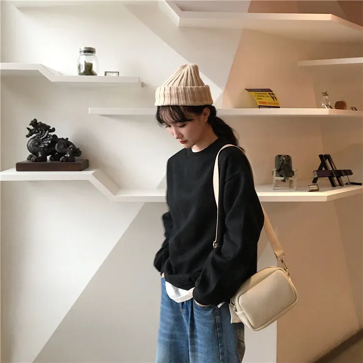 Wjczt Solid Color Hoodies Women Jersey Winter Fleece Korean Harajuku Sweatshirt Women Kpop Kawaii Black Pink Womens Pullover