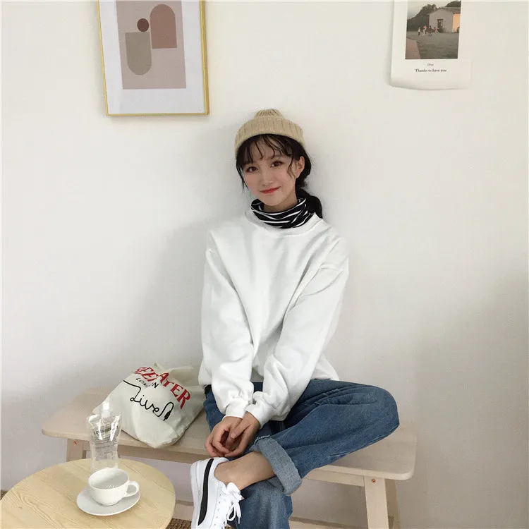 Wjczt Solid Color Hoodies Women Jersey Winter Fleece Korean Harajuku Sweatshirt Women Kpop Kawaii Black Pink Womens Pullover