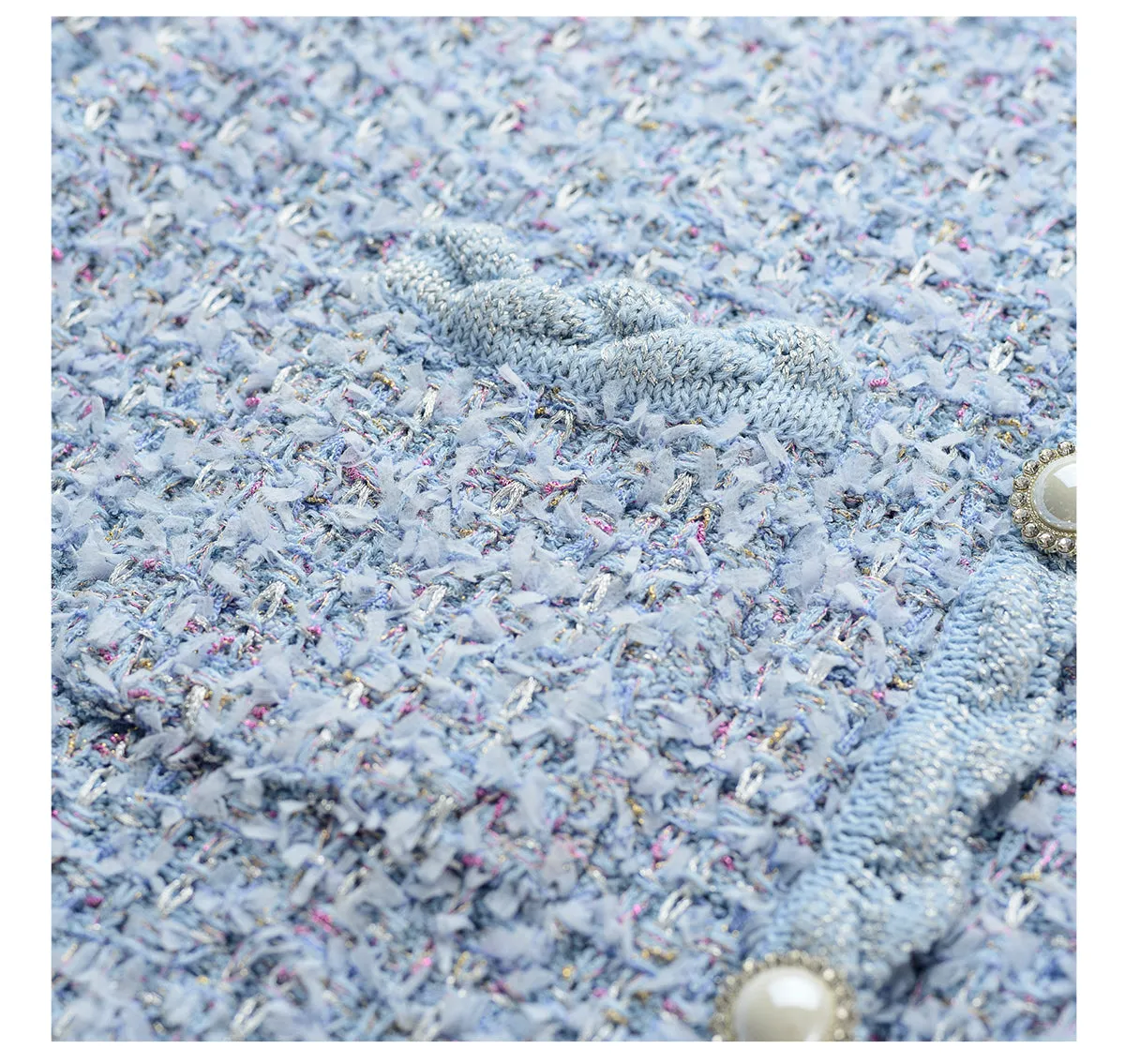 YES BY YESIR elegant sophisticated feminine pastel blue knitted dress - Julius